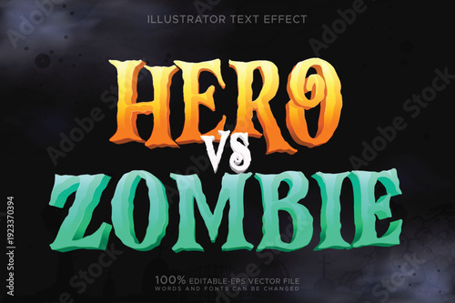 zombie vs hero text effect
