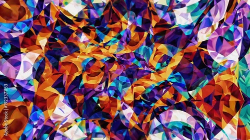 Abstract colorful geometric patterns in vibrant mixed shapes  