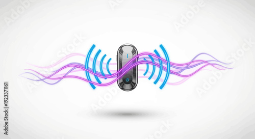 Wireless signal transmission and communication waves concept illustration