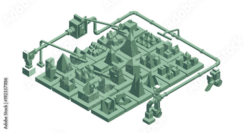Green maze labyrinth concept for business strategy and problem solving
