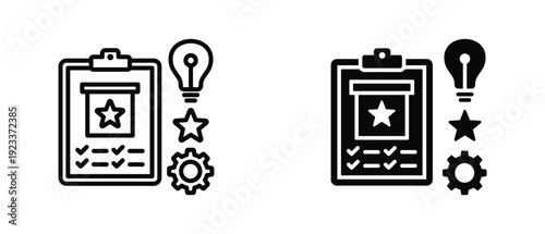 Competency Model icon set with style outline and solid. vector simple elements for design and presentation.