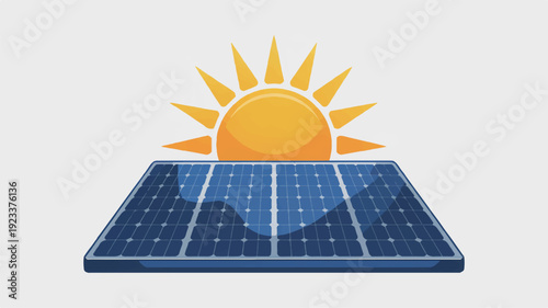 Solar panel with sun energy concept for renewable power generation and sustainable technology