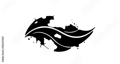 Organic watercolor splash emblem