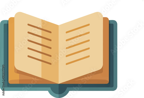 Open book with blank pages on a digital tablet screen e reader illustration modern learning and reading technology digital education concept flat design
