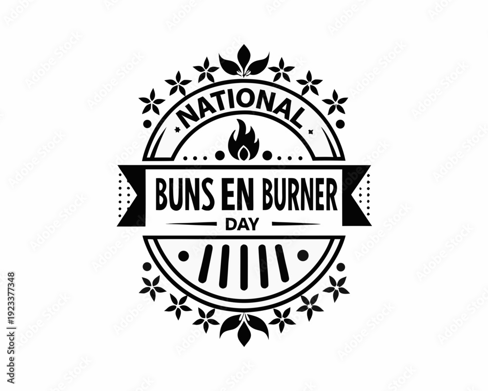 Obraz premium National Bunsen Burner Day Vector, Chemistry and Laboratory Concept Design
