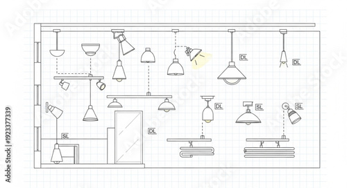 Architectural Lighting Design Plan Blueprint.