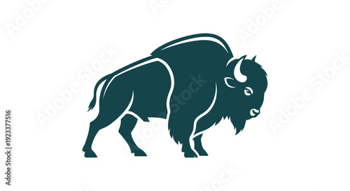 Vector Illustration of a Bison Animal.