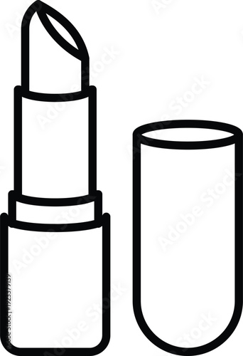 Makeup Powder Compact with Cosmetic Brush – Black and White Line Art Beauty Icon, Face Powder Case Illustration, Makeup Tool Vector for Cosmetics, Beauty Salon, Fashion and Skincare Design