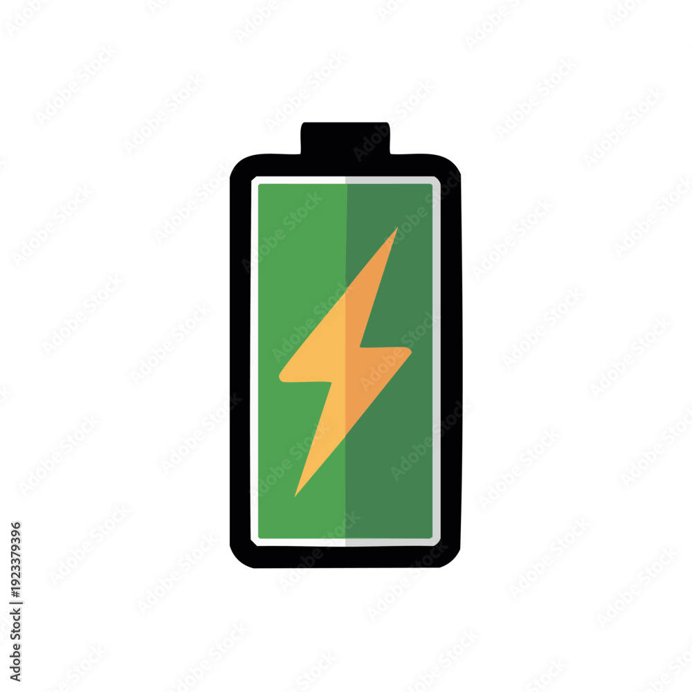 Obraz premium Battery with Lightning Bolt.