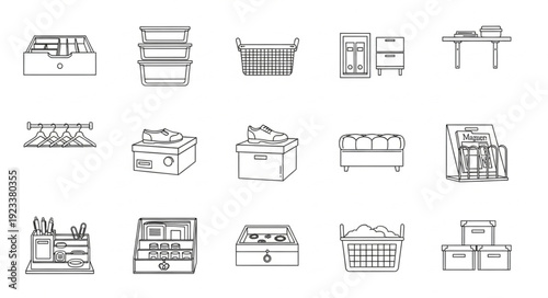 Collection of Hand Drawn Furniture Icons and Illustrations.
