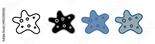 
Amoeba icon set multiple style collection with amoeba bacterial design