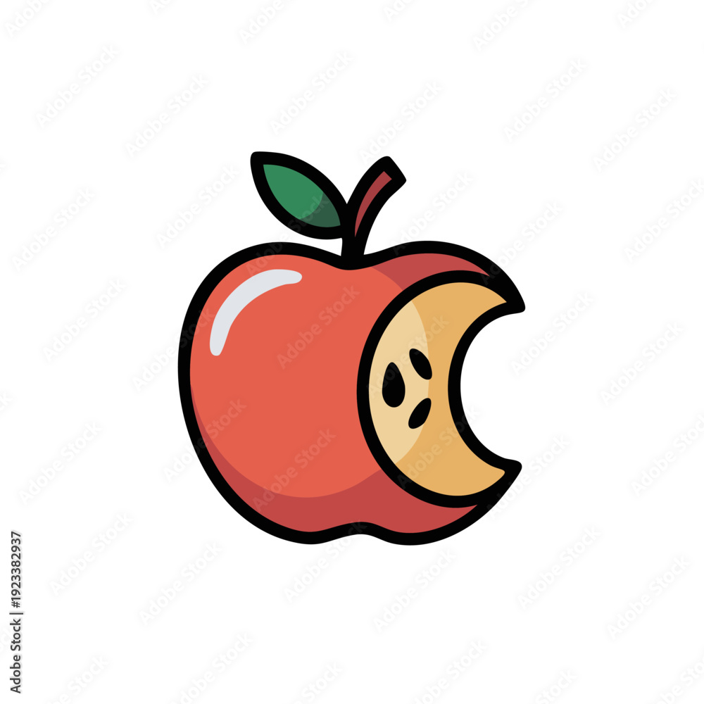 Obraz premium Red Apple with Bite.