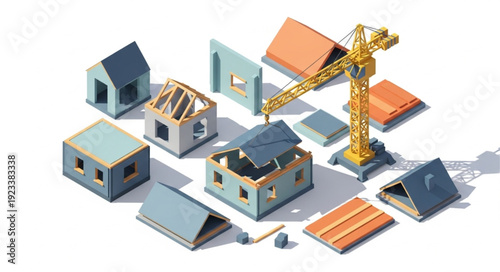 3D Model of House Construction.