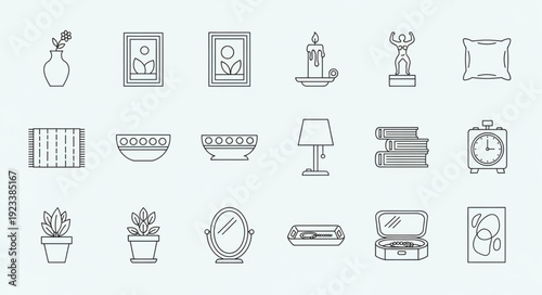 Collection of Home Decor and Interior Design Icons.