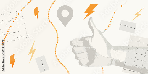 Positive feedback and location with lightning bolts and dotted lines