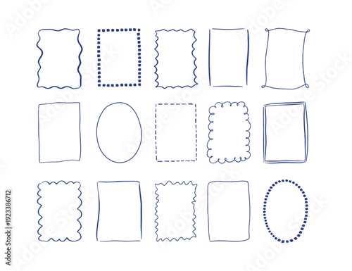 Whimsy hand drawn frame set.