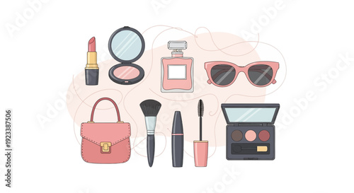 Chic Essentials: A stylish assortment of beauty and fashion accessories displayed together