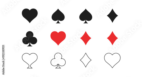 Vector Set of Playing Card Suits Icons