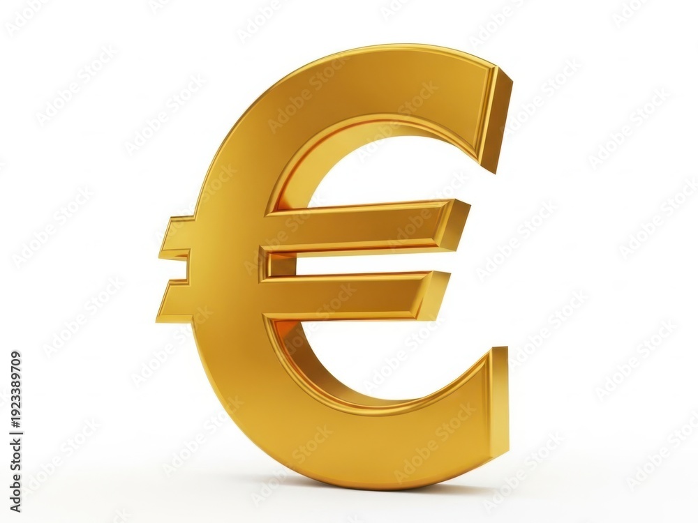Fototapeta premium Prominent golden euro symbol representing currency