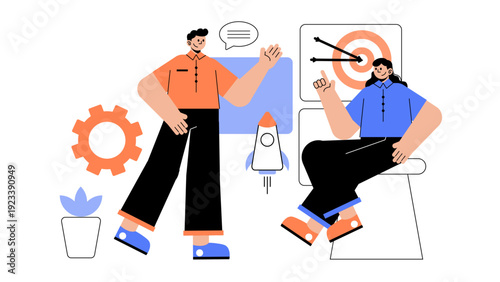 Professional mentor giving business training and goal setting advice