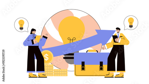 Group of professionals developing a creative global business concept