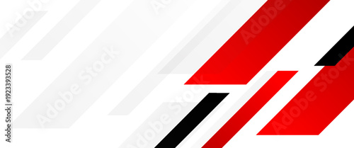 Dynamic Geometric Race Background. A high-speed abstract vector featuring sharp diagonal stripes in red, black, and grey. Perfect for automotive branding, sports posters, and tech headers.