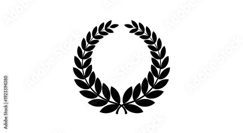 Laurel Wreath Symbol Black Silhouette Design.