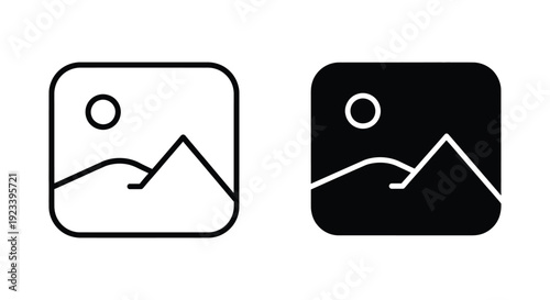 Wallpaper Mural Minimalist image gallery and landscape vector icons in outline and solid styles for professional UI UX design, mobile application interfaces, and digital media asset management. Torontodigital.ca