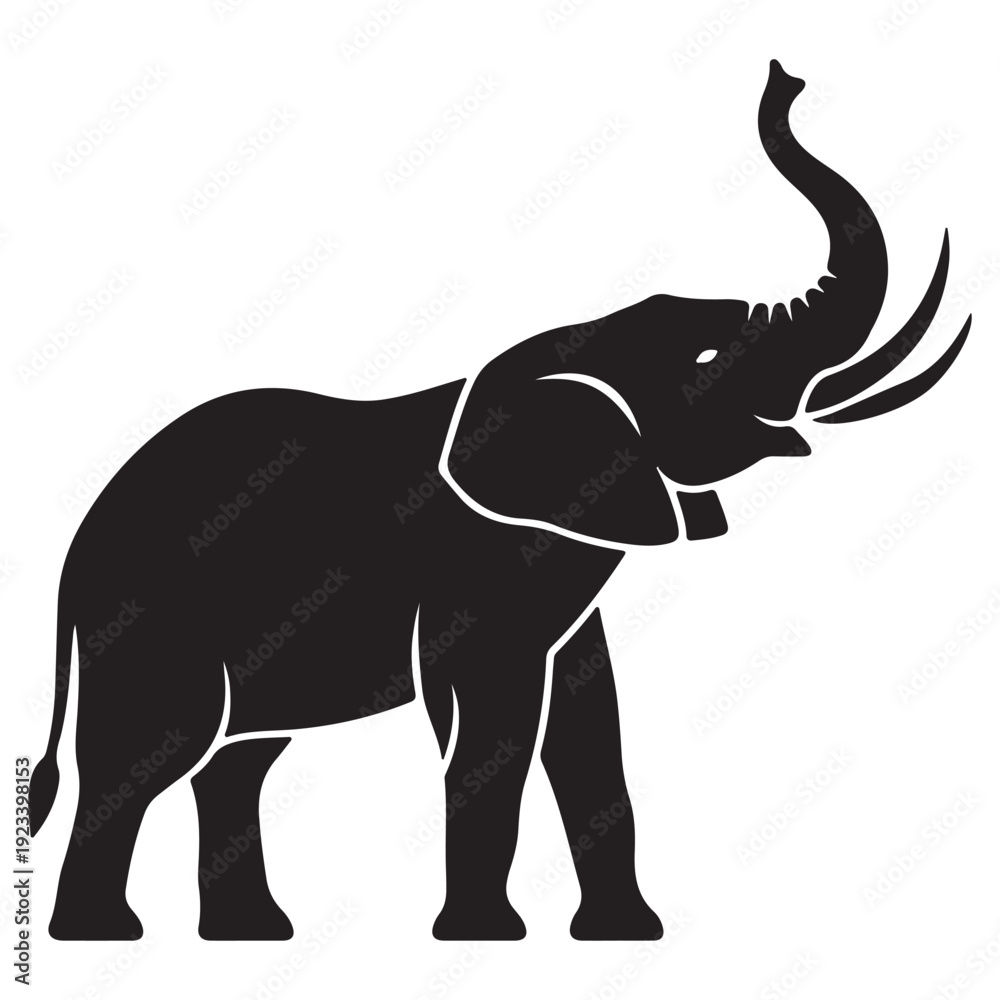 Obraz premium Majestic African elephant walking in savanna vector illustration