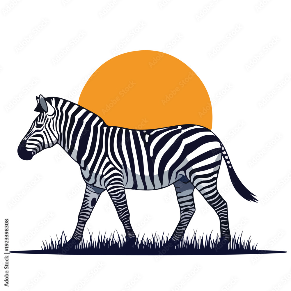 Fototapeta premium Majestic African Zebra Portrait Capturing Wild Animal Beauty and Stripes
