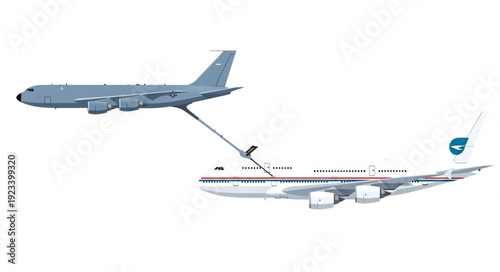 Airplanes Refueling in Mid Air.