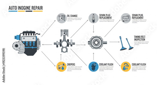 Alternator Repair Parts Diagram Illustration.