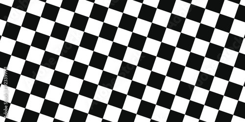 Chess perspective floor background. Black and white chess board perspective floor texture. Chess board pattern surface. Fading and disappearing chess board background. vektor