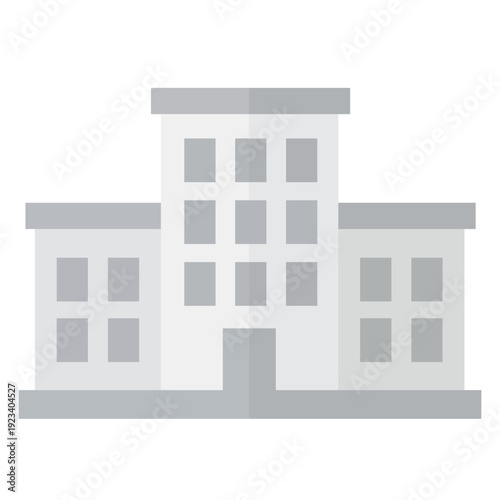 Minimalist vector illustration of a modern corporate headquarters icon in a clean flat design style for business concepts.