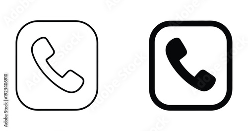 Phone icon set. Telephone symbol. Contact us. Vector illustration