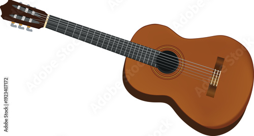 PrintClassical Acoustic Guitar Vector Illustration Isolated on White