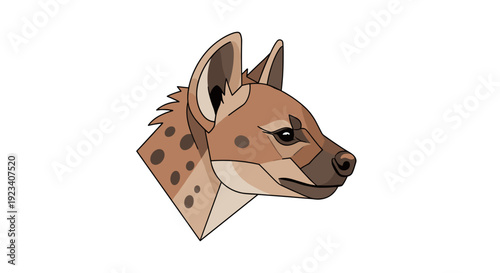 Illustration of a Spotted Hyena Head.