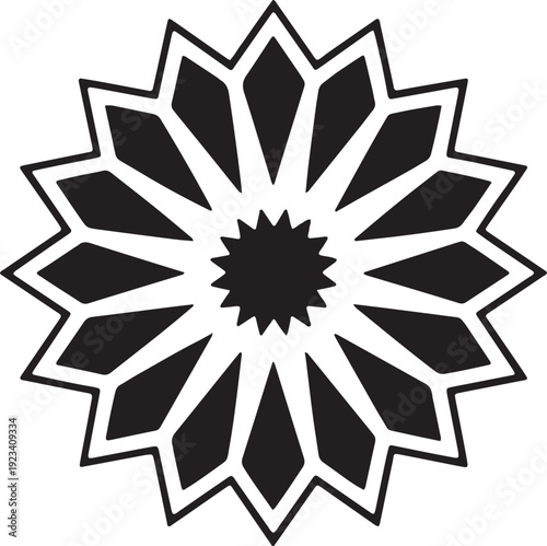 Arabic calligraphy styled star geometric floral pattern on transparent background vector image