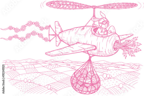 Easter Bunny's Carrot Plane: Delivering Eggs and Spreading Spring Cheer!