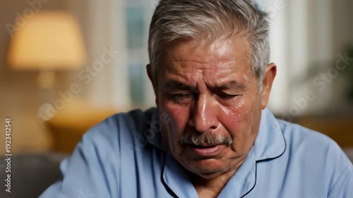 Wallpaper Mural Close-up portrait of a senior man with a thoughtful and slightly somber expression, deeply engaged in thought or experiencing a moment of quiet reflection at home Torontodigital.ca