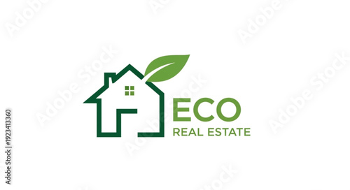 Eco-Friendly Real Estate Logo Depicting Sustainable Housing and Nature.