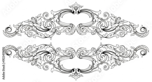 Elegant vintage ornate decorative flourish element.