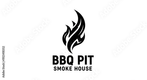 BBQ Pit Smoke House Logo Design.