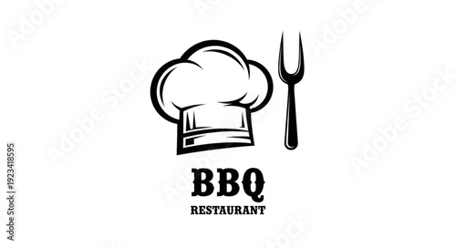 BBQ Restaurant Chef Hat Logo Design.