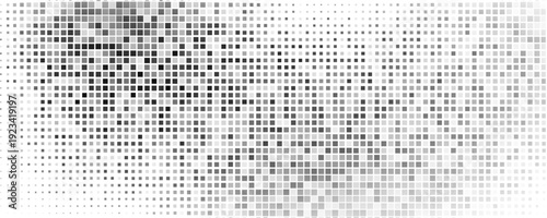 Grunge halftone gradient background. Faded grit noise texture. White and black sand wallpaper.