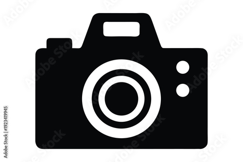 Photo camera icon. Photo camera silhouette vector