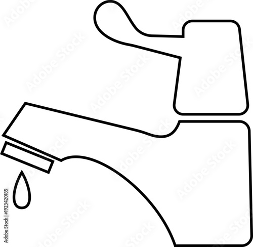 This black faucet icon features a clean representing a standard water tap used in kitchens, bathrooms, and industrial plumbing systems. Designed in black with smooth curves and balanced proportions.