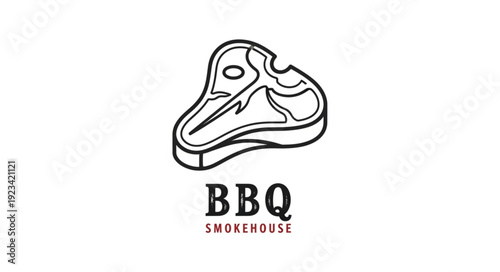 BBQ Smoked Ribs Logo Design.