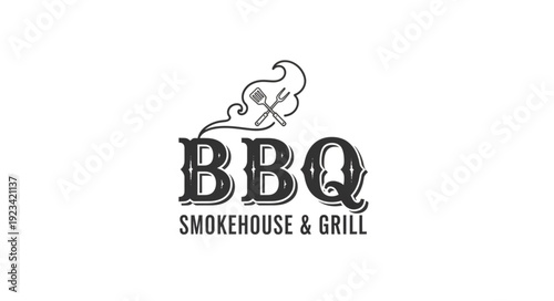 BBQ Smokehouse Grill Restaurant Logo.