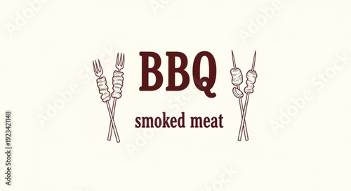 BBQ Smoked Meat Logo Design.